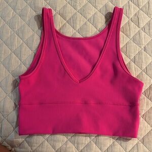 Women's Pink Ribbed Bralette